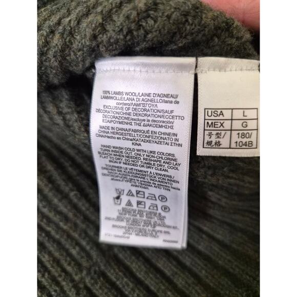 Brooks Bothers military green wool sweater mens size L - Picture 3 of 3